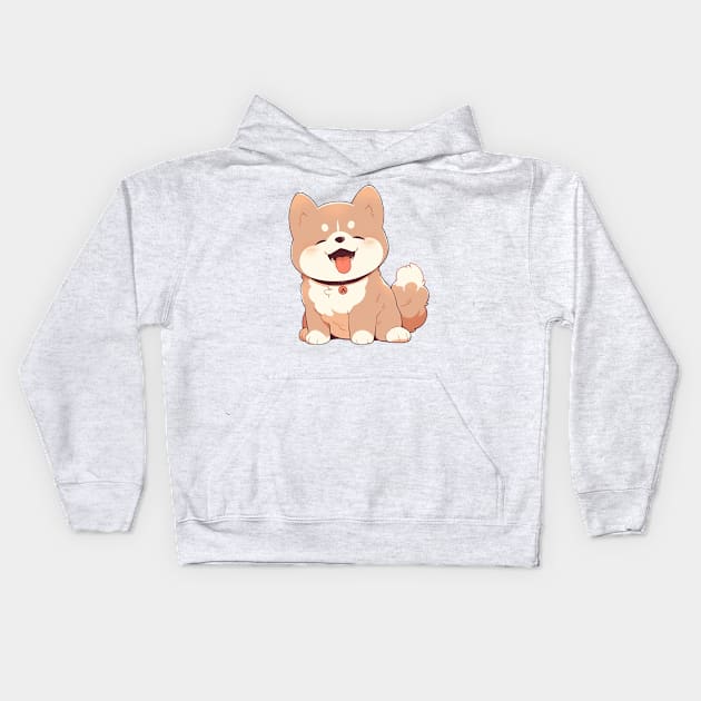 Anime Shiba Inu Kids Hoodie by ribbitpng